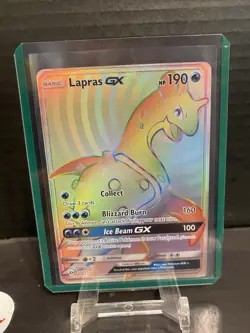 Lapras GX 151/149 Secret Rare Rainbow SM Base Set Pokemon Card NM - Image 1