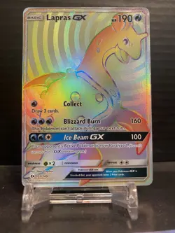 Lapras GX 151/149 Secret Rare Rainbow SM Base Set Pokemon Card NM - Image 3