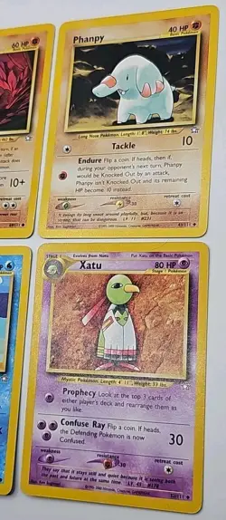 Vintage Pokemon Lot Of 8 Cards WOTC Neo Genesis Onix Slowpoke Wooper Xatu Swinub - Image 4