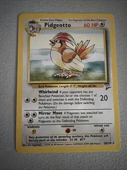 Pokemon TCG Pidgeotto Base Set 2 Unlimited Rare Card 28/130 LP Condition - Image 1