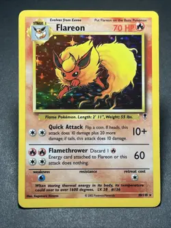 Pokemon TCG Flareon Legendary Collection Holo Rare Card 10/110 - Image 1
