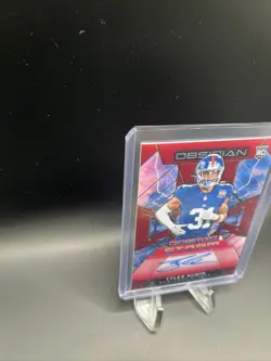 Tyler Nubin 2024 Panini Obsidian /75 Cosmic Storm Rookie Red Auto!! NY Giants ! - Image 2
