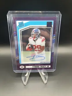 Tyrone Tracy JR 2024 Panini Clearly Donruss /75 Purple Rookie Auto!! Giants! - Image 1