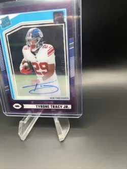 Tyrone Tracy JR 2024 Panini Clearly Donruss /75 Purple Rookie Auto!! Giants! - Image 5