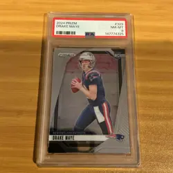 2024 Prizm Drake Maye RC Rookie #329 Patriots PSA 8 - Image 1