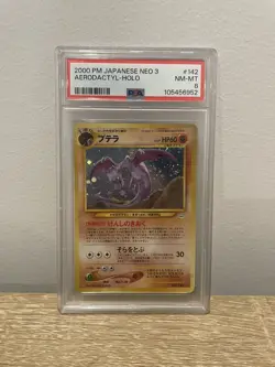 Aerodactyl #142 PSA 8 NM-MINT - Holo Rare - Neo Revelation Japanese - Image 1
