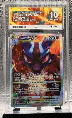 Pokemon TCG Lucario VSTAR SWSH291 Promo Card Ace 10 Gem Mint - Image 1