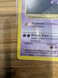 Pokemon TCG Haunter Base Set 29/102 SHADOWLESS NM - Image 5