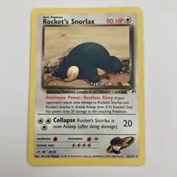 Rocket's Snorlax Rare Gym Heroes Unlimited WOTC Pokemon TCG - Image 1