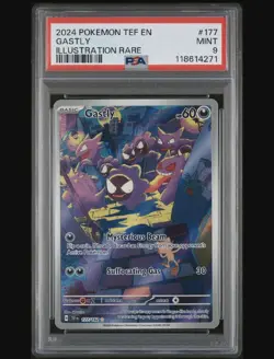 Pokemon 2024 Gastly 177/162 Illustration Rare Temporal Forces PSA 9 - Image 1
