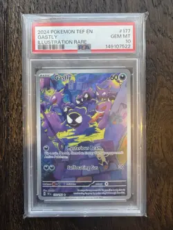 Gastly 177/162 PSA 10 Pokemon Scarlet & Violet Temporal Forces Illustration Rare - Image 1