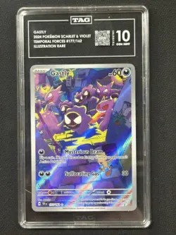 Gastly Pokemon Temporal Forces Illustration Rare TAG 10 PSA #177/162 - Image 1