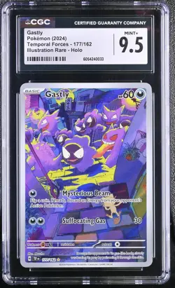2024 Pokemon Gastly 177/162 Temporal Forces Illustration Rare Holo CGC 9.5 - Image 1