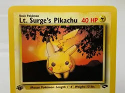 Lt. Surge's Pikachu 84/132 Gym Challenge WOTC Pokemon Card 1st Edition - LP - Image 3