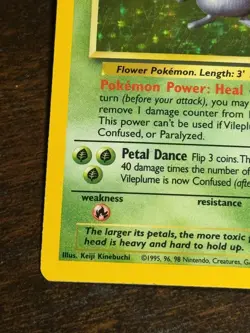 Pokemon TCG Vileplume Holo Rare Jungle 15/64 Unlimited Card 1999 - Image 5
