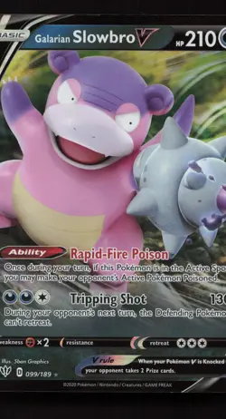 Galarian Slowbro V 099/189 Holo Rare V Darkness Ablaze Pokemon Near Mint - Image 1
