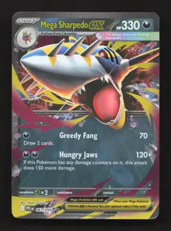 Mega Sharpedo ex 061/094 Double Rare Phantasmal Flames Pokemon Near Mint - Image 1
