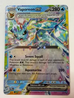 Pokemon Vaporeon ex Double Rare Sv: Prismatic Evolutions Holo 023/131 - Image 1