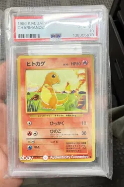 Pokemon Charmander Japanese Basic 004PSA GEM MT 10 Common Regular 1996 - Image 1
