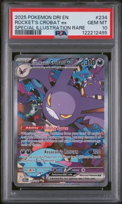 Team Rocket's Crobat Ex Pokemon Dri En-Destined Rivals 234 PSA 10 - Image 1