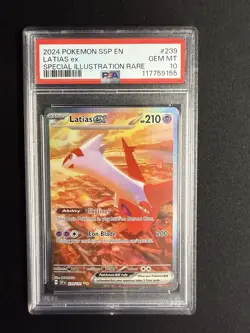 2024 POKEMON SSP EN-SURGING SPARKS SPECIAL ILLUSTRATION RARE LATIAS EX PSA 10 - Image 1