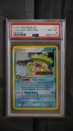Pokemon TCG Ludicolo Reverse Holo 19/107 PSA 8 NM-MT EX Deoxys 2005 - Image 1