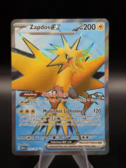 Pokemon Zapdos ex Ultra Rare Full Art Holo Scarlet & Violet 151 192/165 2024 - Image 1