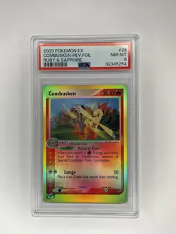 2003 Pokemon Ex Ruby & Sapphire Combusken Reverse Foil PSA 8 - Image 1