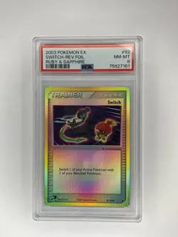 2003 Pokemon Ex Ruby & Sapphire Switch Reverse Foil PSA 8 - Image 1