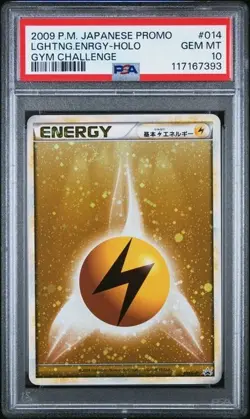 2009 POKEMON JPN PROMO GYM CHALLENGE #014 LIGHTNING ENERGY-HOLO PSA 10 - Image 1