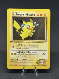 Pokemon Lt. Surge's Pikachu 81/132 Gym Heroes 1st Edition Regular [3] - Image 1