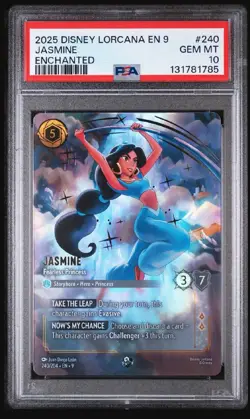 PSA 10 Disney Lorcana Jasmine Fearless Princess 240/204 From The Set Fabled - Image 1