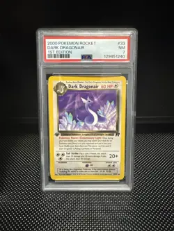 Pokemon TCG Team Rocket Dark Dragonair 33/82 Rare PSA 7 NM First Edition - Image 1