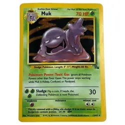 MUK Fossil 13/62 Holo Rare WOTC Pokemon Card Vintage - Image 1