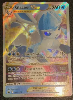 Pokemon TCG Card Glaceon VSTAR Full Art Ultra Rare SWSH197 Promo LP Eeveelution - Image 1