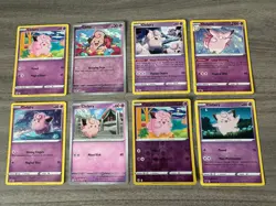 Clefairy Cleffa Clefable Pokemon Card Collection Lot Of 8 With Reverse Holos - Image 1