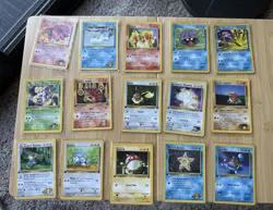 15 Card Lot Vintage Pokemon All 1st Edition Non Halo Squirtle Vulpix Eevee - Image 1