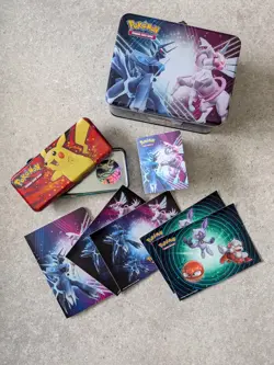 Pokemon TCG Collectors Chest / Metal Lunch Box Tin + Extras + 60 Cards Included! - Image 1