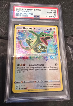 Pokemon TCG Rayquaza Vivid Voltage PSA 10 Gem Mint Card 138/185 138 Sword Shield - Image 1