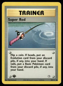 Pokemon Cards Super Rod 103/111 1ST EDITION Neo Genesis WOTC Common NM *2 - Image 1