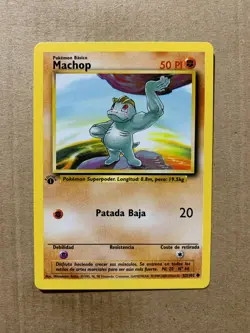 1st Edition SPANISH Machop 52/102 Base Set - Common Pokemon Card - NM/Mint - Image 1