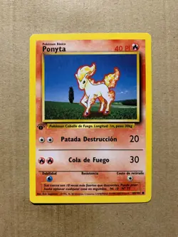 1st Edition SPANISH Ponyta 60/102 Base Set - Common Pokemon Card - NM/Mint - Image 1