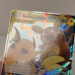 Raichu And Alolan Raichu GX 54/236 Unified Minds Holo Pokemon Card - Image 4