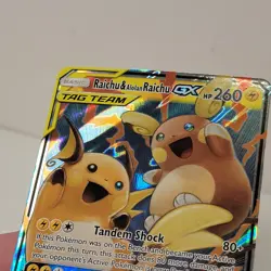 Raichu And Alolan Raichu GX 54/236 Unified Minds Holo Pokemon Card - Image 5