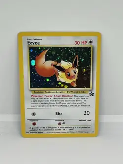 Eevee 11, Wizards of the coast, black Star promo, Pokemon Card, WOTC, NM. Swirl - Image 1