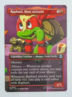 Raphael, Most Attitude 199 Borderless TMT Teenage Mutant Ninja Turtles MTG NM - Image 1
