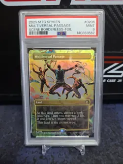Multiversal Passage (Borderless Non Foil) 206 R MTG Marvel's Spider-Man PSA 9 - Image 1