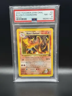 Blaine’s Charizard 2/132 Holo Rare PSA 8 NM-MT 2000 Pokemon Gym Challenge - Image 1