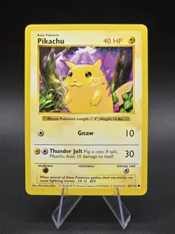 Pokemon Pikachu 058/102 Base Set Shadowless Regular Common - NM - Image 1