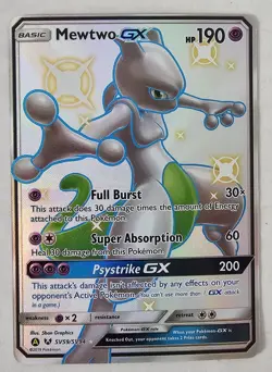 Pokemon Mewtwo GX SV59/SV94 Rare Shiny GX Hidden Fates Shiny Vault Pokemon - Image 1